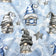 Baumwollstoff - Weihnachtswichtel Blau II
