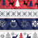 Baumwollstoff - Skandinavische Weihnachts-Rentiere Rot und Marineblau
