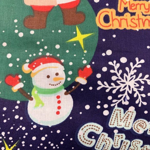 Baumwollstoff - Weihnachtlich Weihnachtsmann merry christmas marineblau