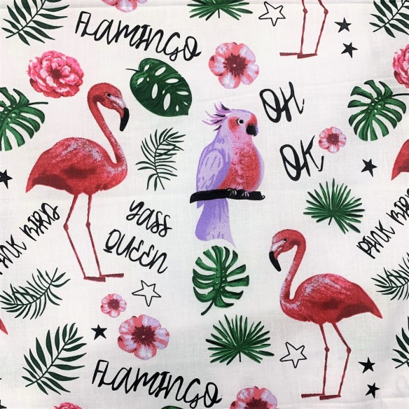 Baumwollstoff - Flamingo