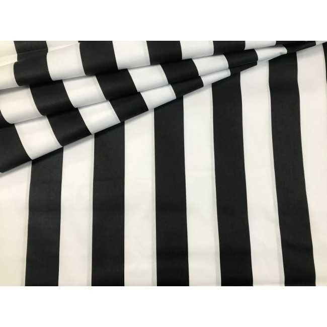 Baumwollstoff - dicke schwarz-weiße Streifen