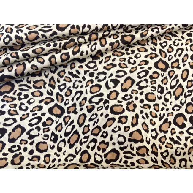 Baumwollstoff - braunes Leopardenmuster