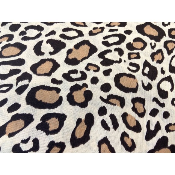 Baumwollstoff - braunes Leopardenmuster