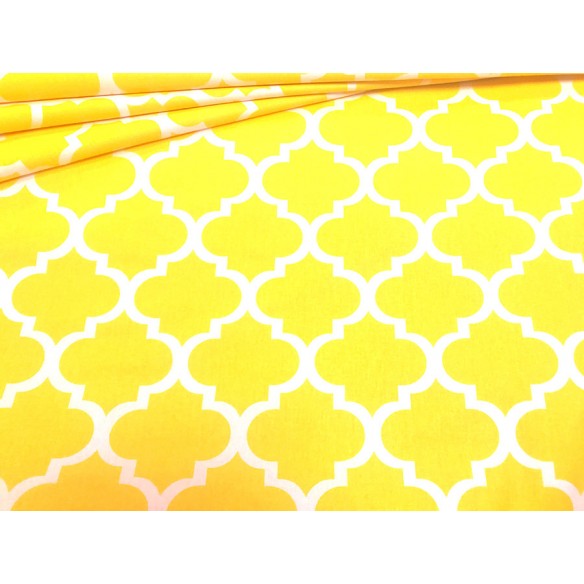 Baumwollstoff - gelbes marokkanisches Muster
