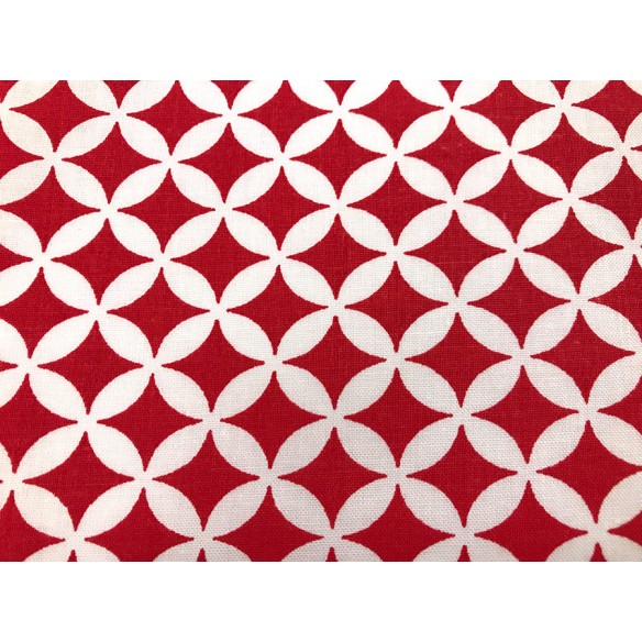 Baumwollstoff - feines rotes marokkanisches Muster