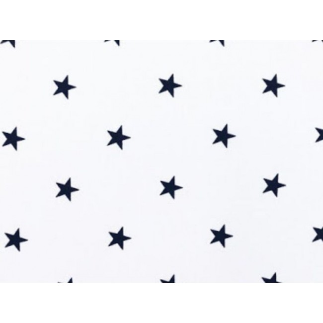Baumwollstoff - schwarze Sterne auf weißem Hintergrund