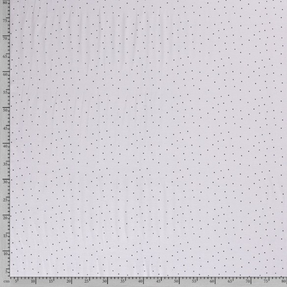 Single Jersey bedruckt - schwarze Punkte auf weißem Hintergrund