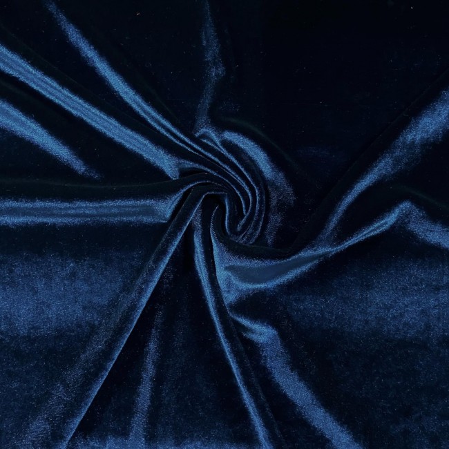 Samt - elastischer Velours - marineblau