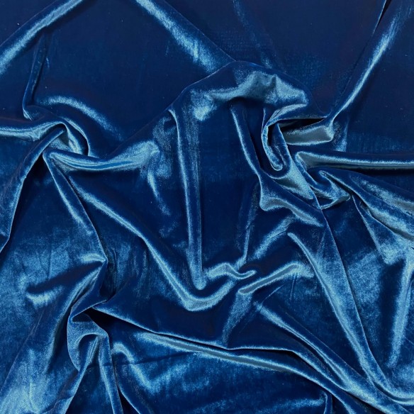 Samt - elastischer Velours - blau