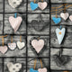 Baumwollstoff - 3D Patchwork-Herzen Blau