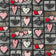 Baumwollstoff - 3D Patchwork-Herzen auf Grau