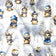 Baumwollstoff - Weihnachtswaldtiere mit blauen Mützen