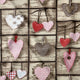 Baumwollstoff - 3D Patchwork-Herzen Rot