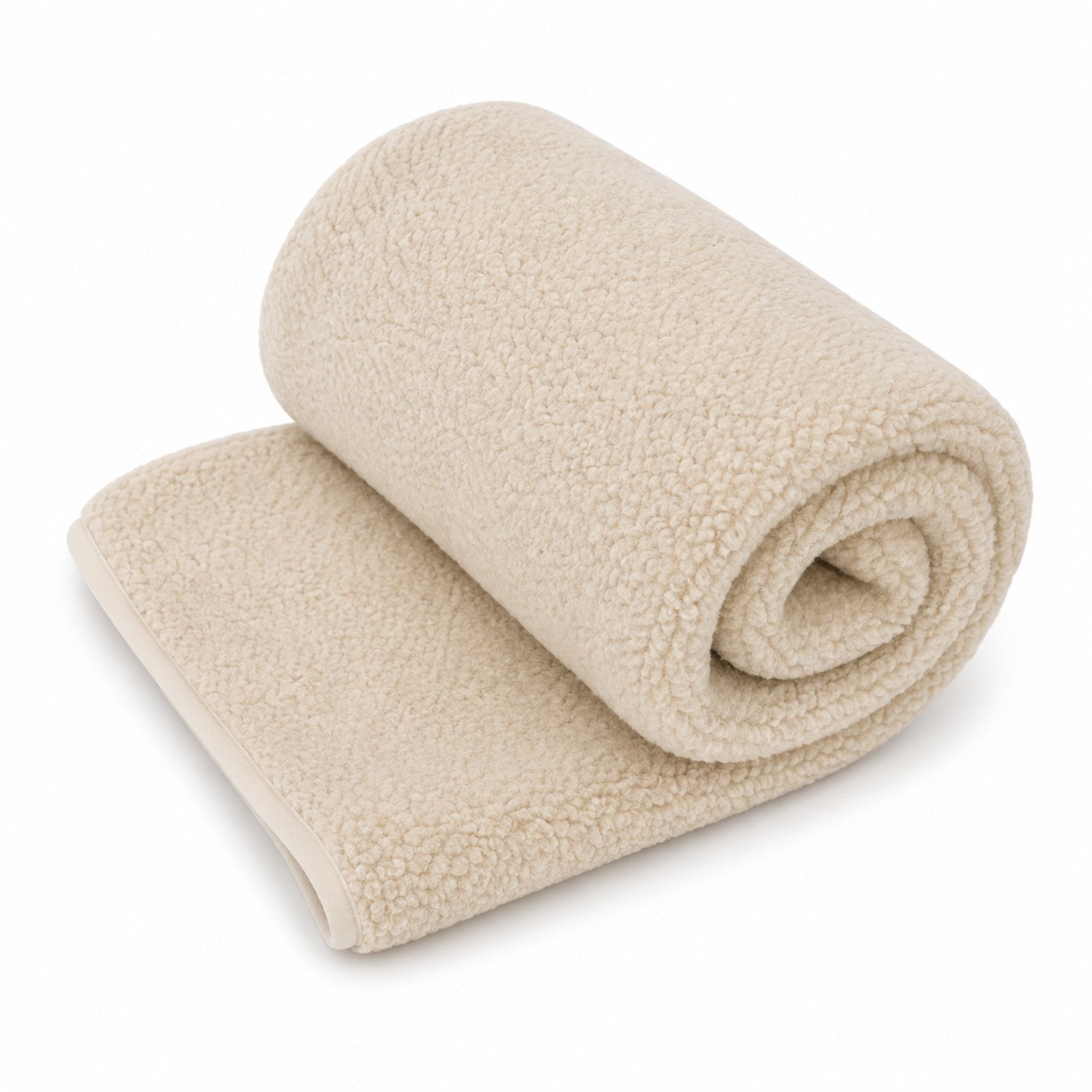 Gestrickter Schafwollfellstoff - Beige