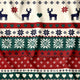 Baumwollstoff - Skandinavischer Weihnachtsrentier Grün