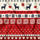Baumwollstoff - Skandinavischer Weihnachtsrentier Rot