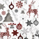 Baumwollstoff - Weihnachtliche Schneeflocken und Rentiere, Weiß