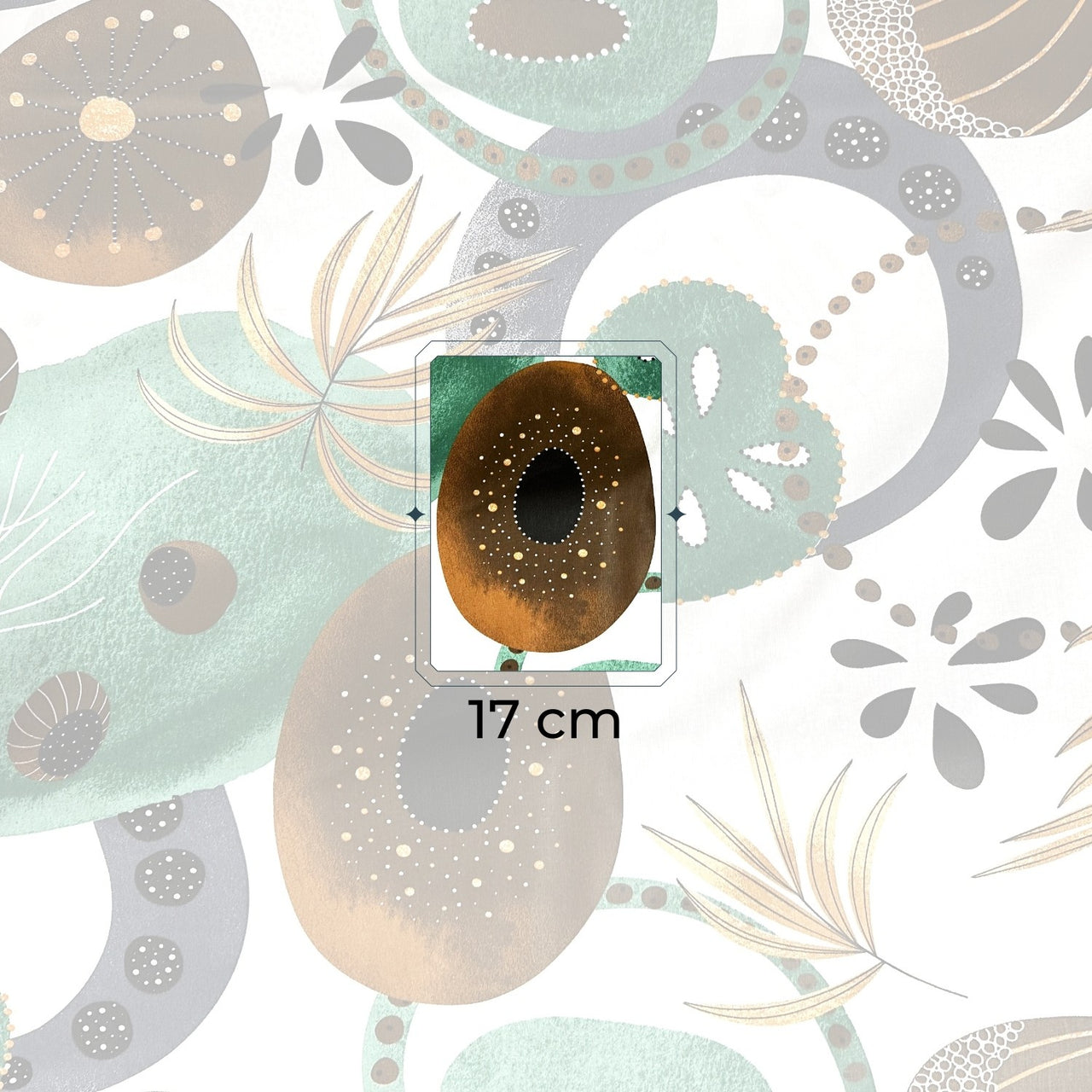 Cotton Fabric - Abstraction Green and Brown