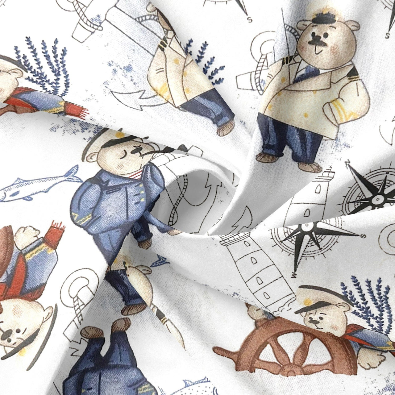 Cotton Fabric - Captain Teddy Bear