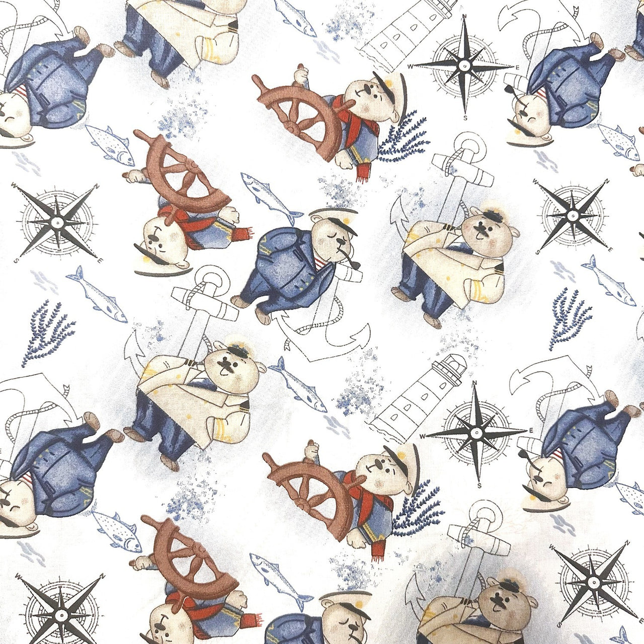 Cotton Fabric - Captain Teddy Bear