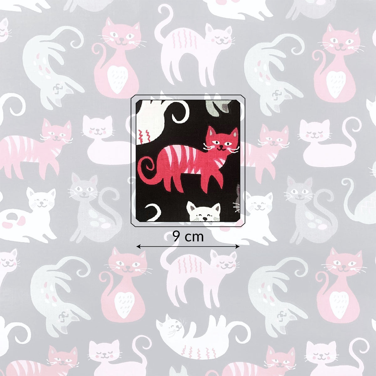 Cotton Fabric - Cats Pink