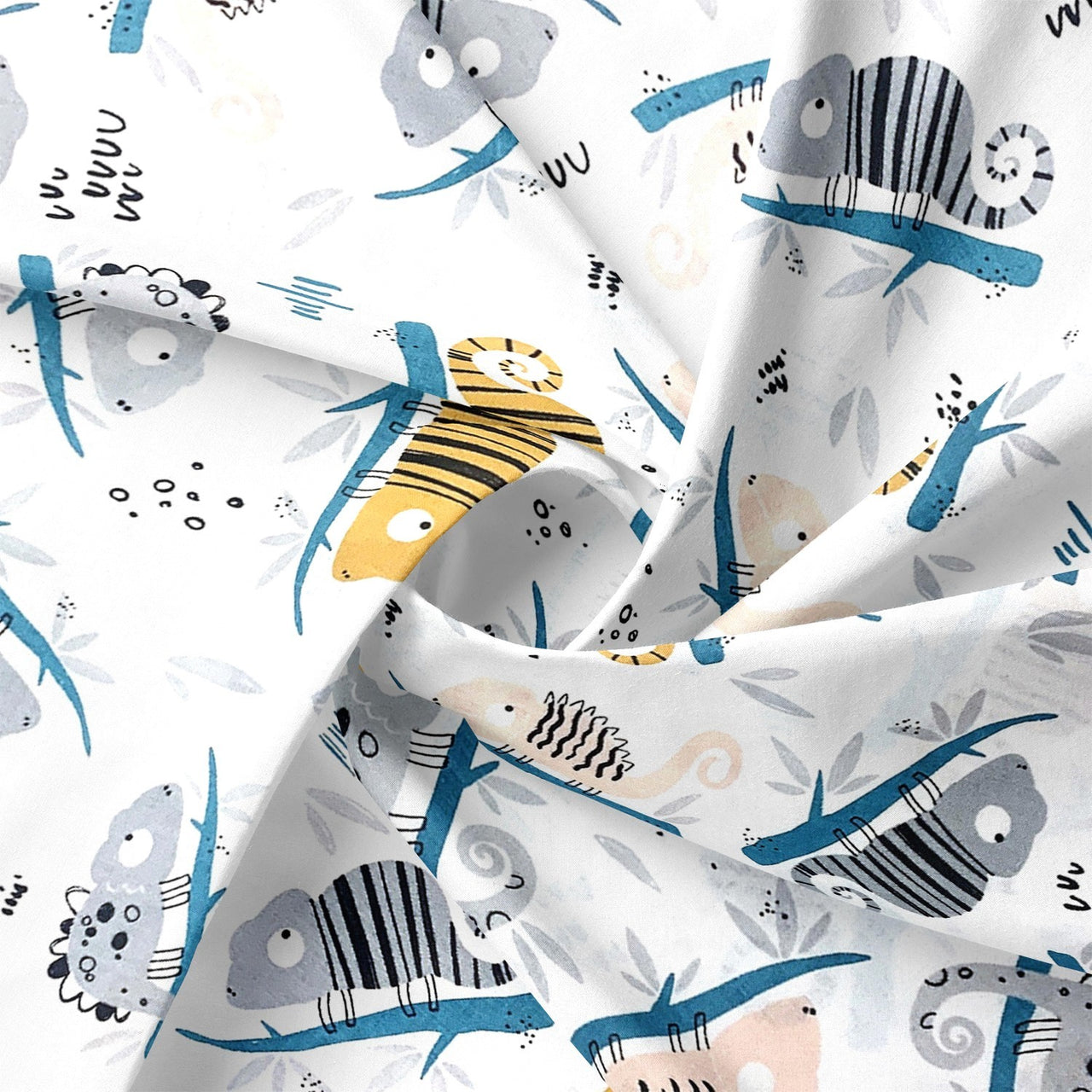 Cotton Fabric - Chameleon, Blue