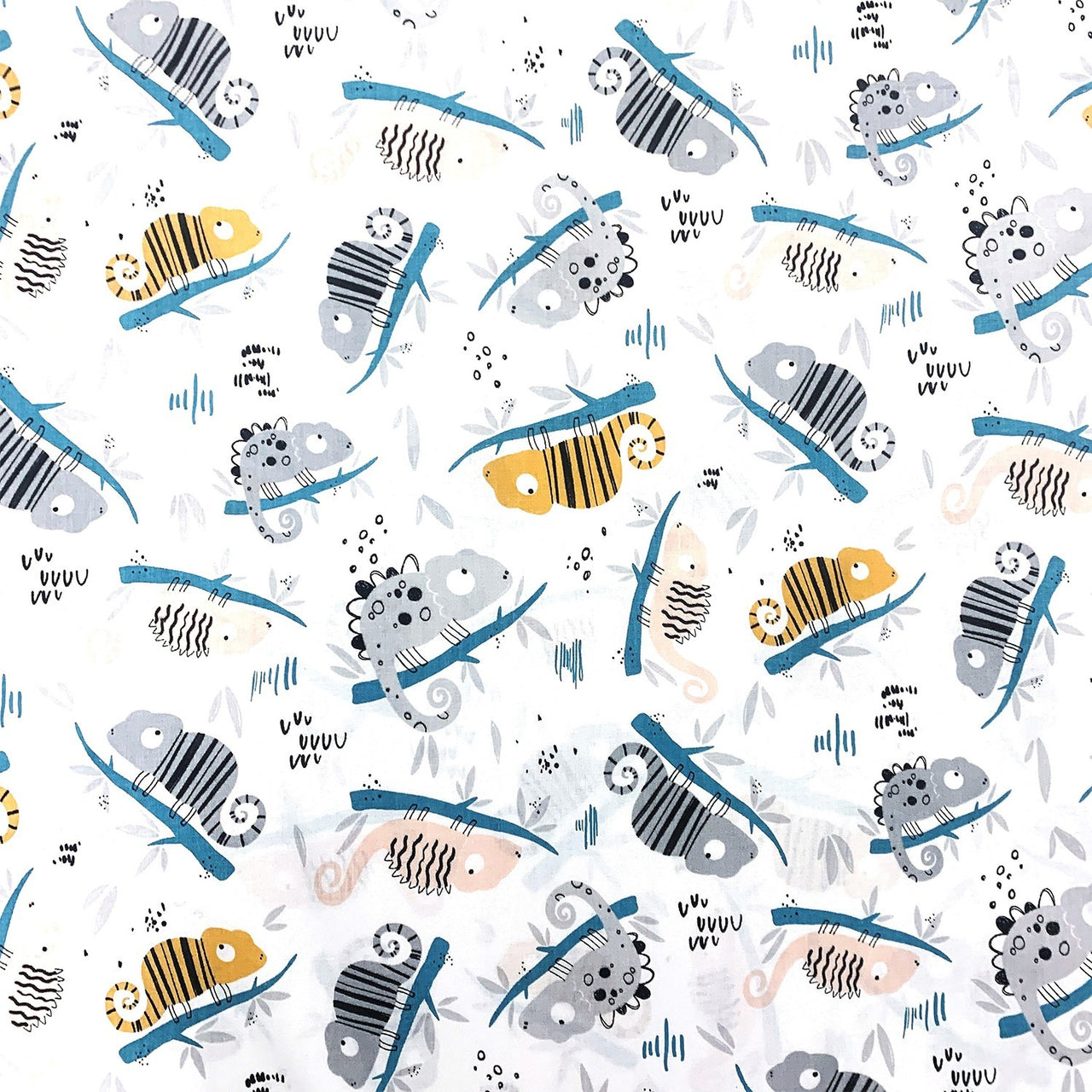Cotton Fabric - Chameleon, Blue