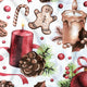 Baumwollstoff - Weihnachtsdekorationen II, Weiß