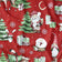 Baumwollstoff - Weihnachtsrentier und Weihnachtsmann, Rot