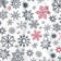 Baumwollstoff - Weihnachts-Schneeflocken Rot-Schwarz