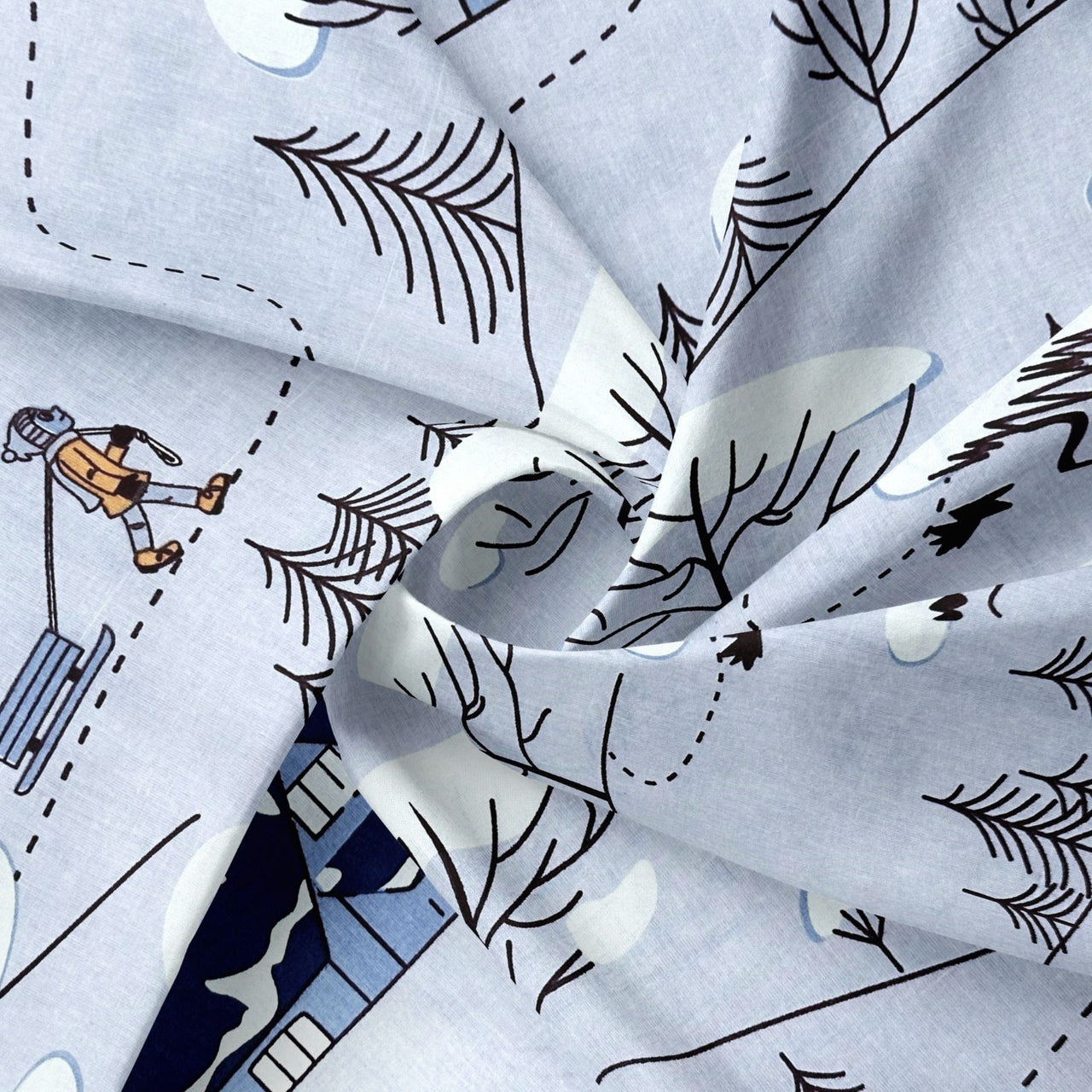 Cotton Fabric - Christmas Winter Village