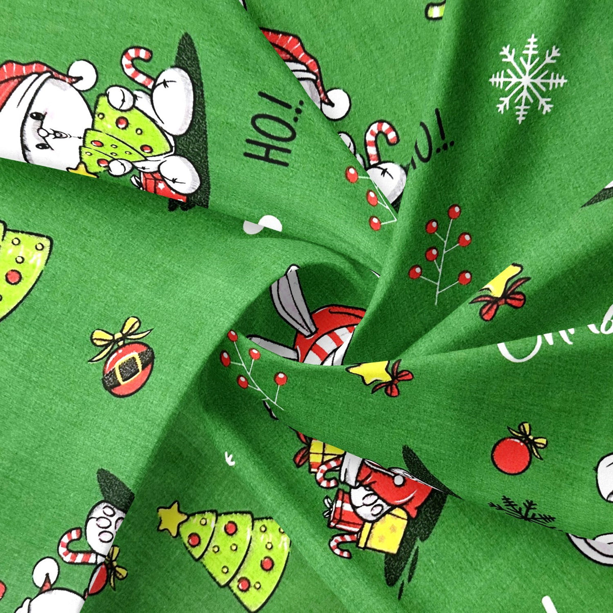 Cotton Fabric - Christmas bunnies