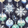 Baumwollstoff - Weihnachtliche dekorative dunkelblaue Kugeln