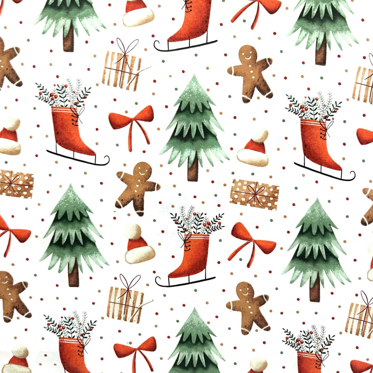 Cotton Fabric - Christmas elements
