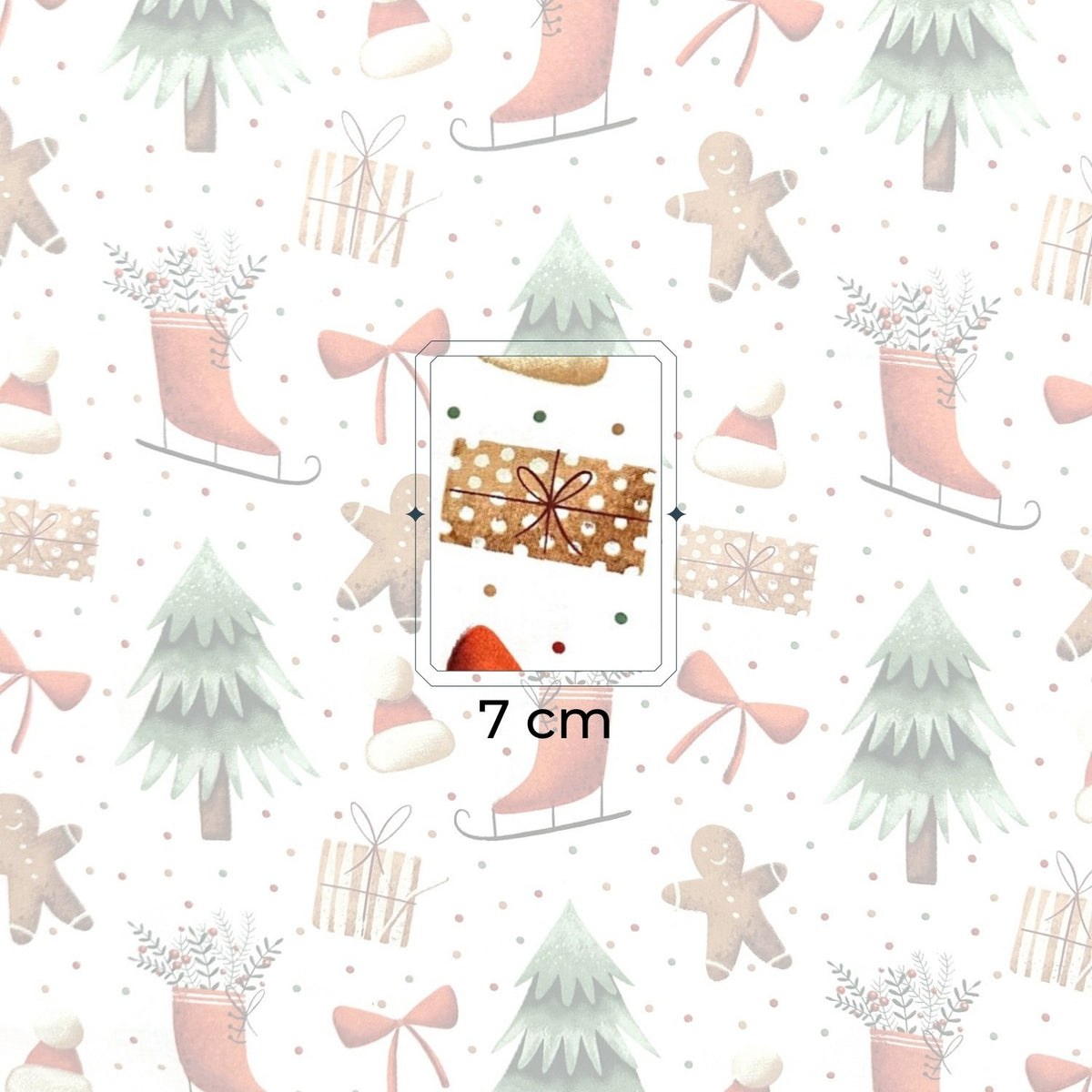 Cotton Fabric - Christmas elements