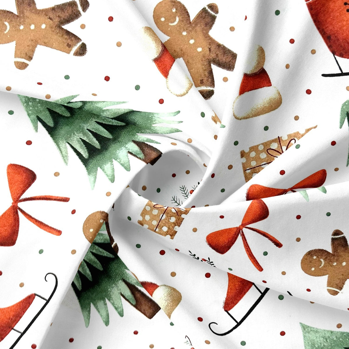 Cotton Fabric - Christmas elements