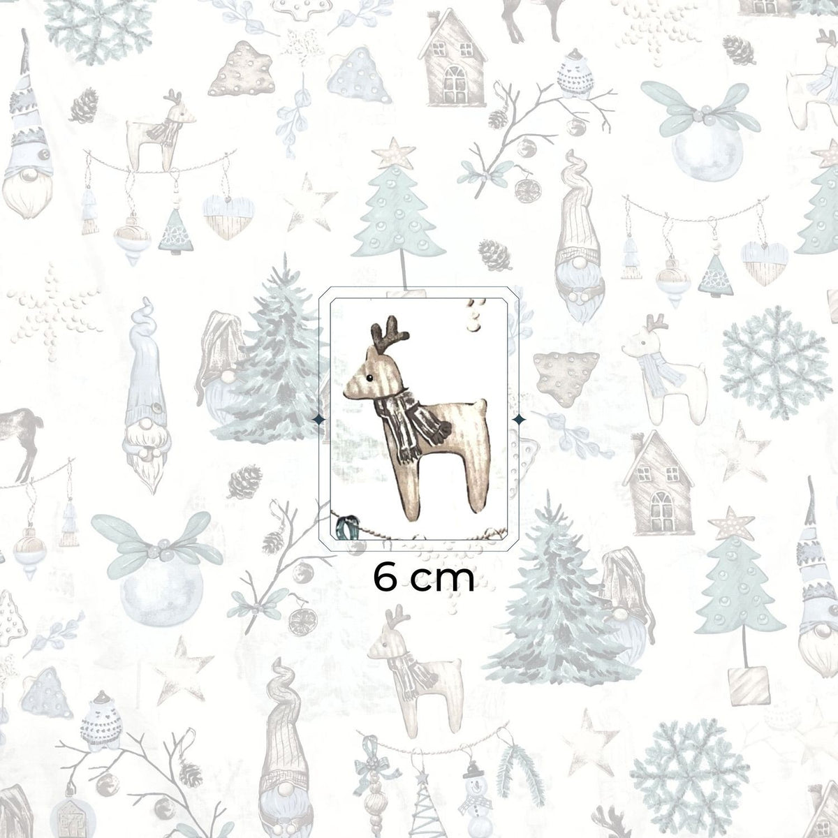 Cotton Fabric - Christmas mood, White