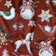 Baumwollstoff - Weihnachtliches Schaukelrot