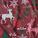 Baumwollstoff - Weihnachtliche Schneeflocken und Rentiere, Rot