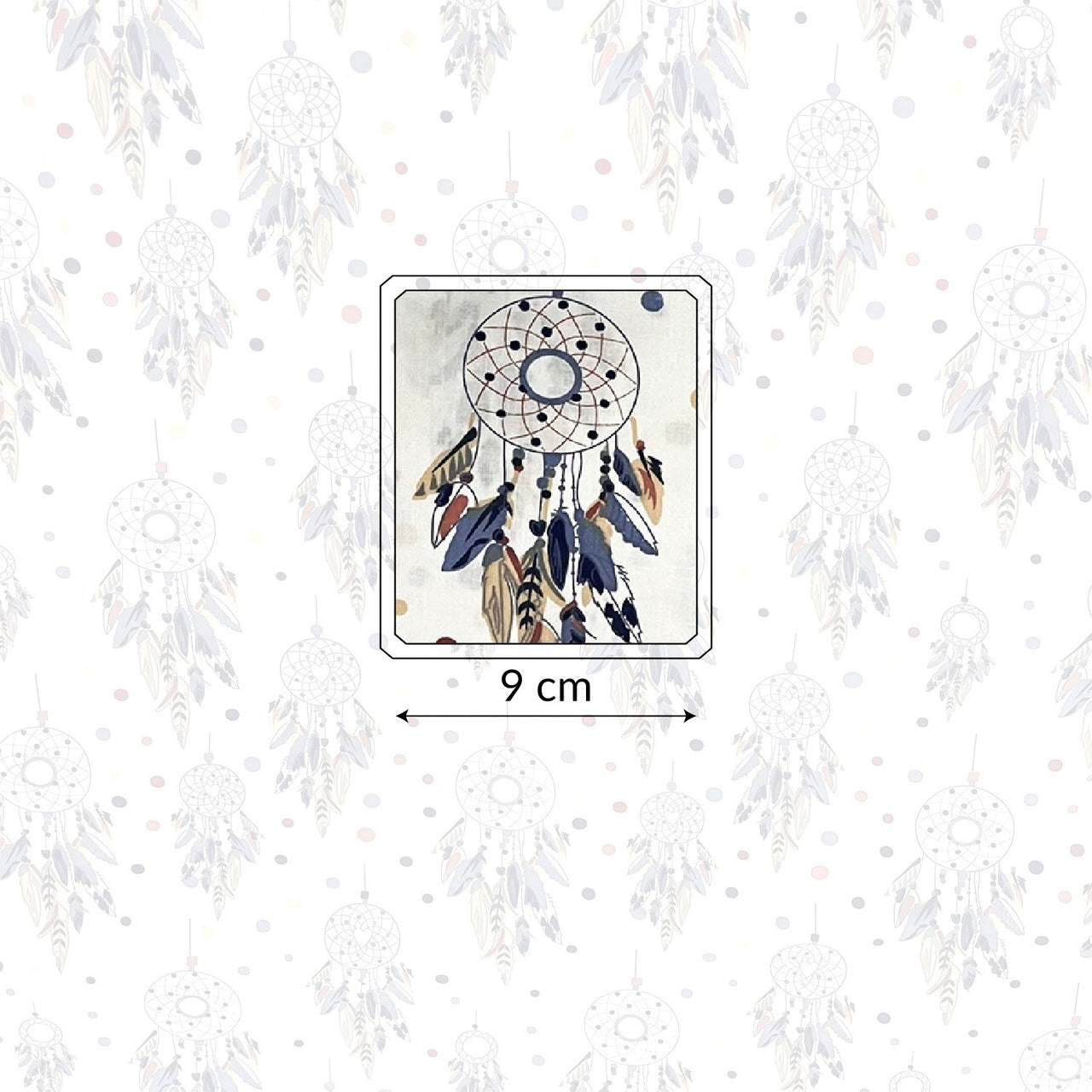 Cotton Fabric - Dream Catchers and Dots on White