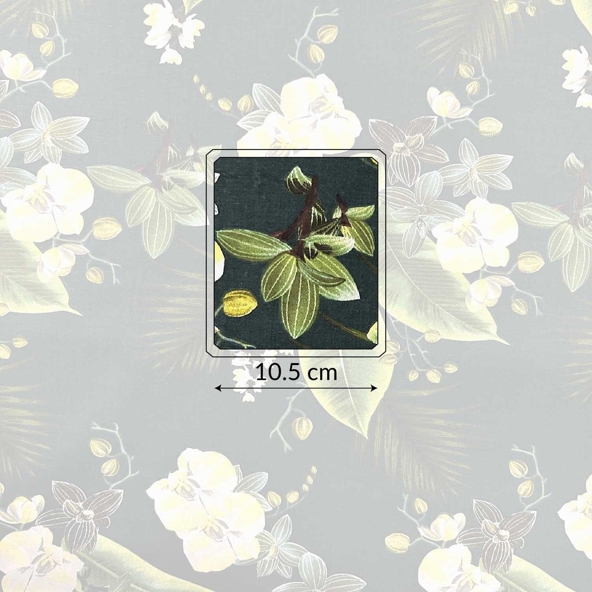 Cotton Fabric - Flowers and green palms