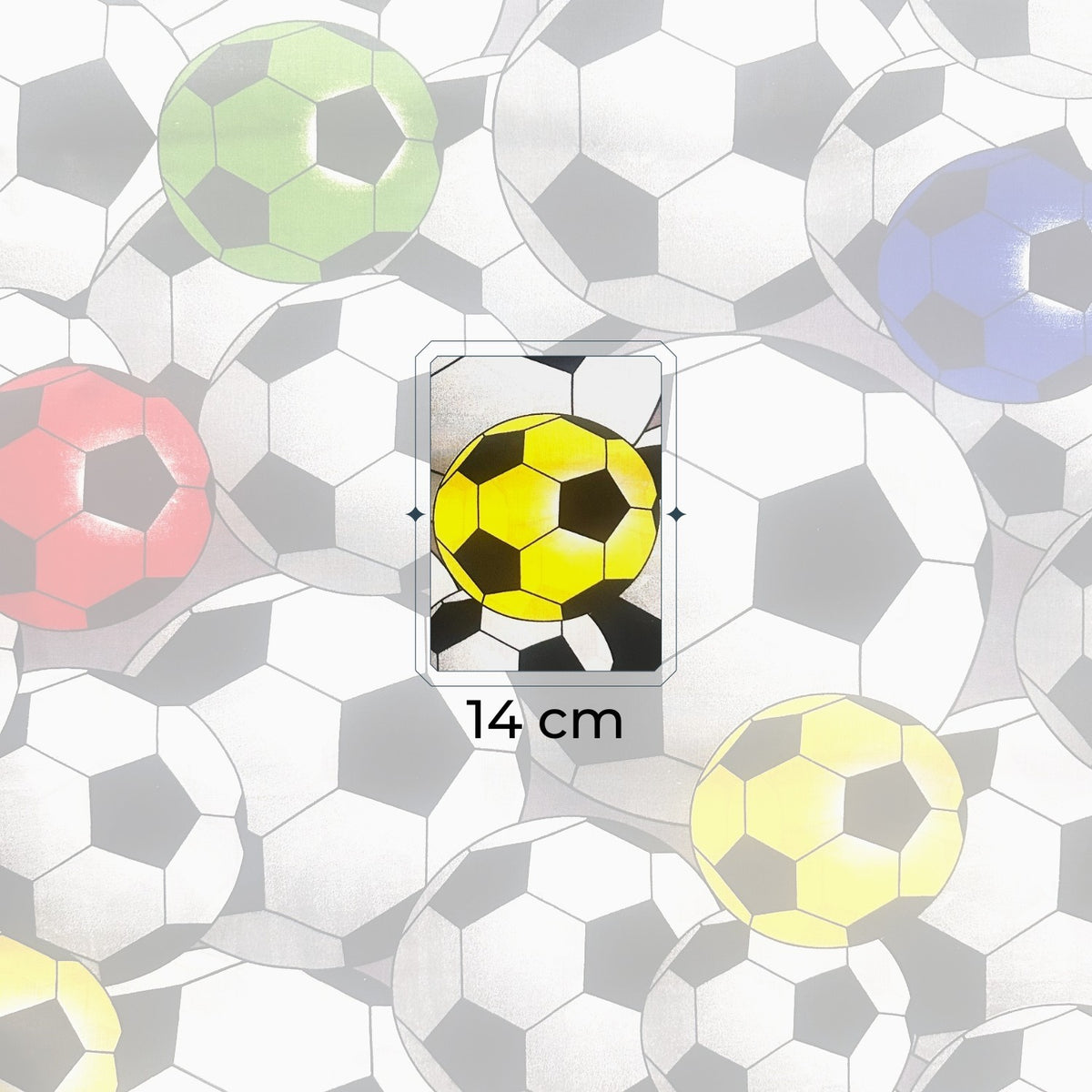 Cotton Fabric - Football, Red Yellow and Green