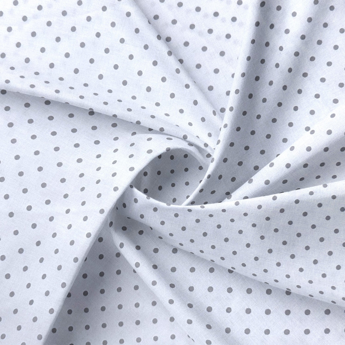 Cotton Fabric - Gray Dots on White 4 mm