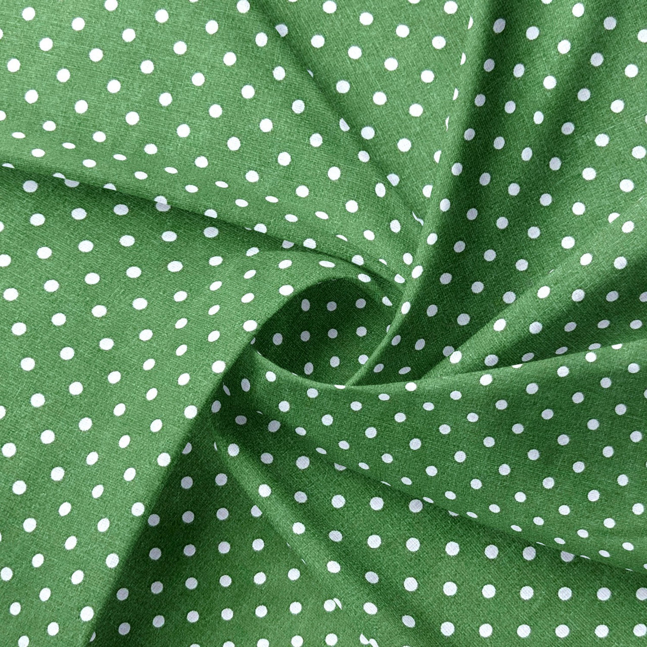Cotton Fabric - Green Dots 4 mm