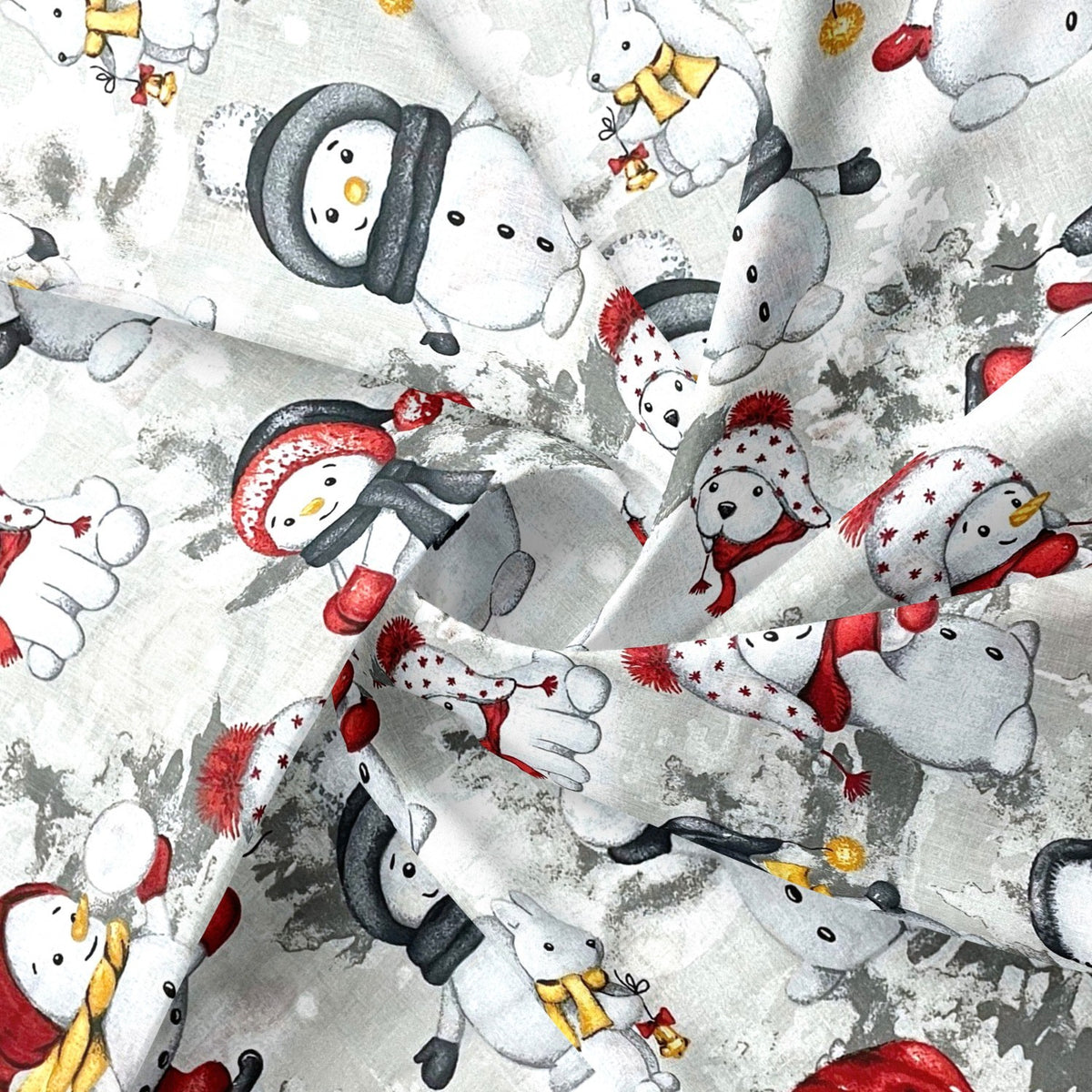 Cotton Fabric - Happy Snowmen