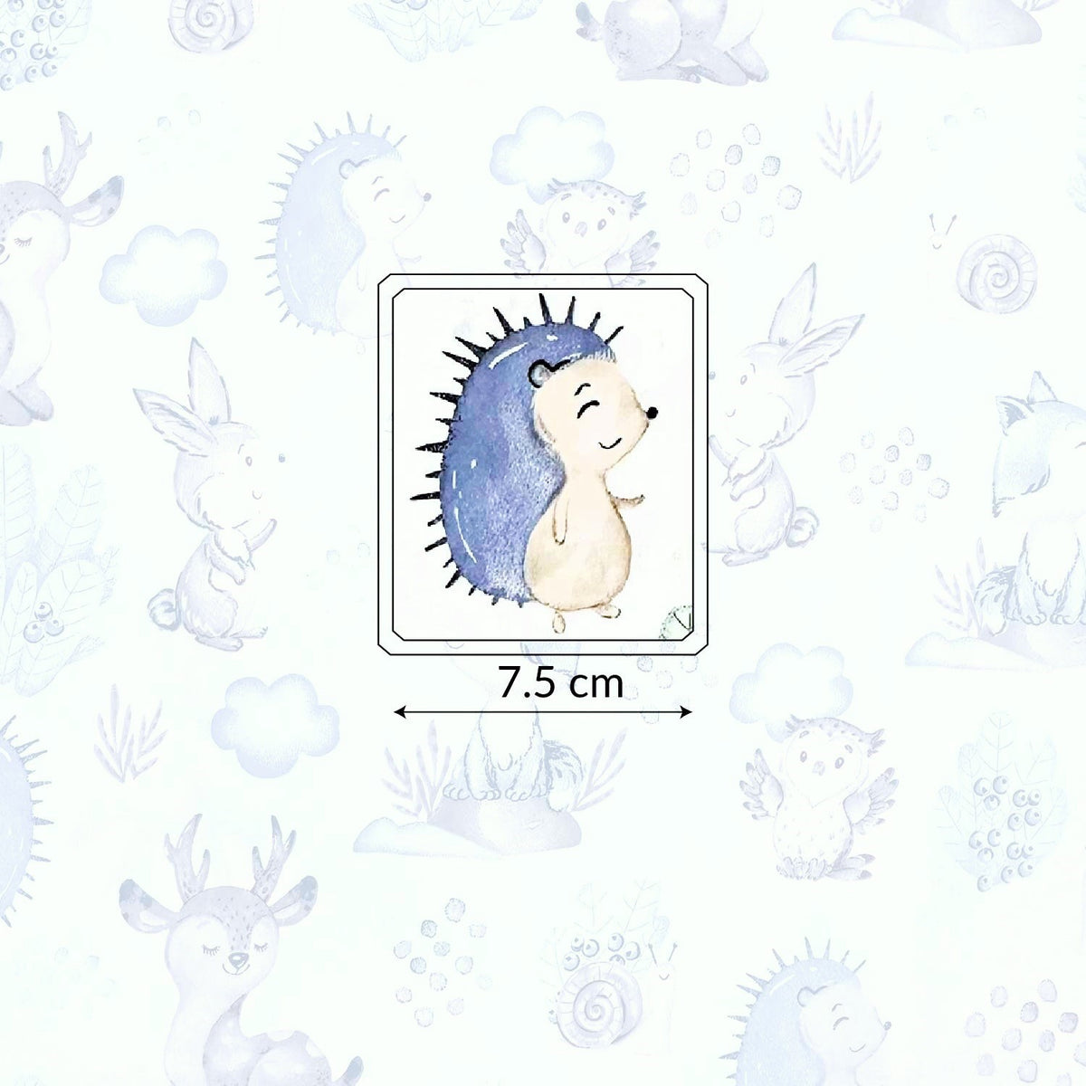 Cotton Fabric - Hedgehog, rabbit and wolf