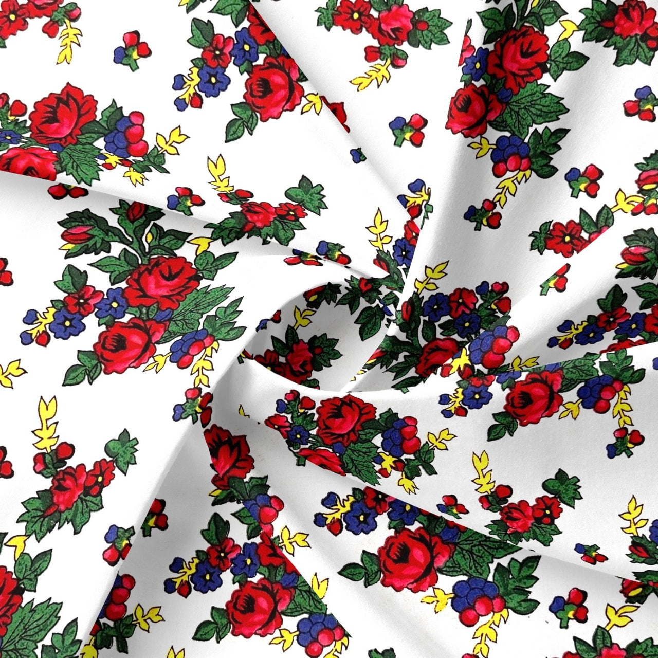 Cotton Fabric - Highland Flowers White