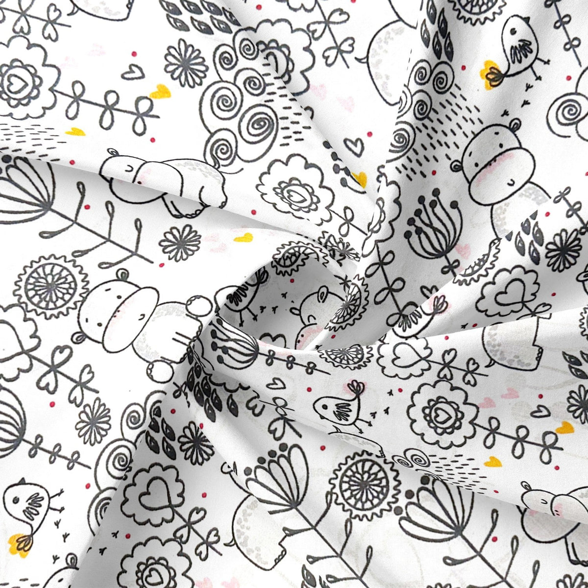 Cotton Fabric - Hippo