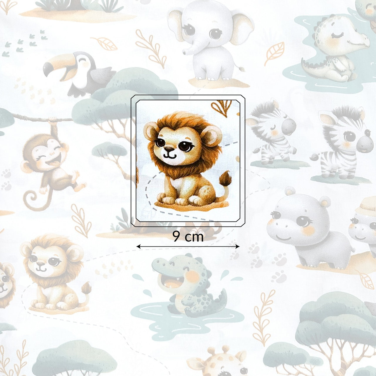 Cotton Fabric - Little Animals' Jungle