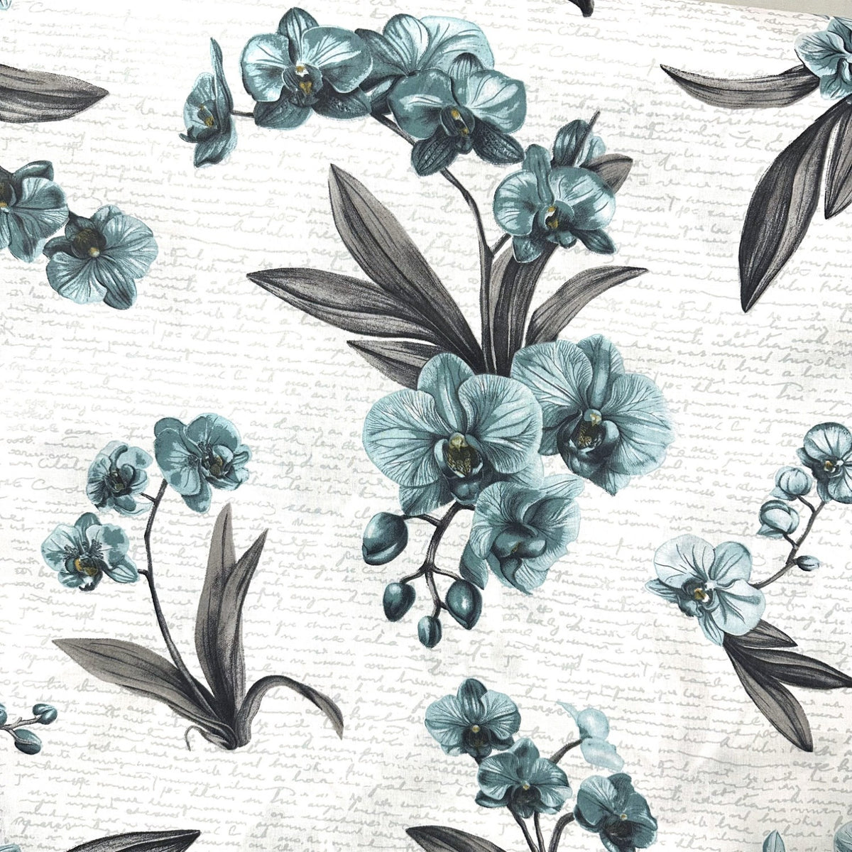 Cotton Fabric - Mint Orchid